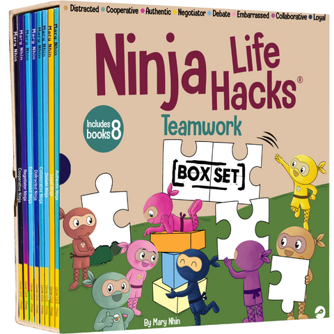 Ninja Life Hacks Teamwork 8 Book Box Set, (Books 97-104: Authentic, Loyal, Debate, Collaborative, Distracted, Embarrassed, Cooperative, Negotiator)